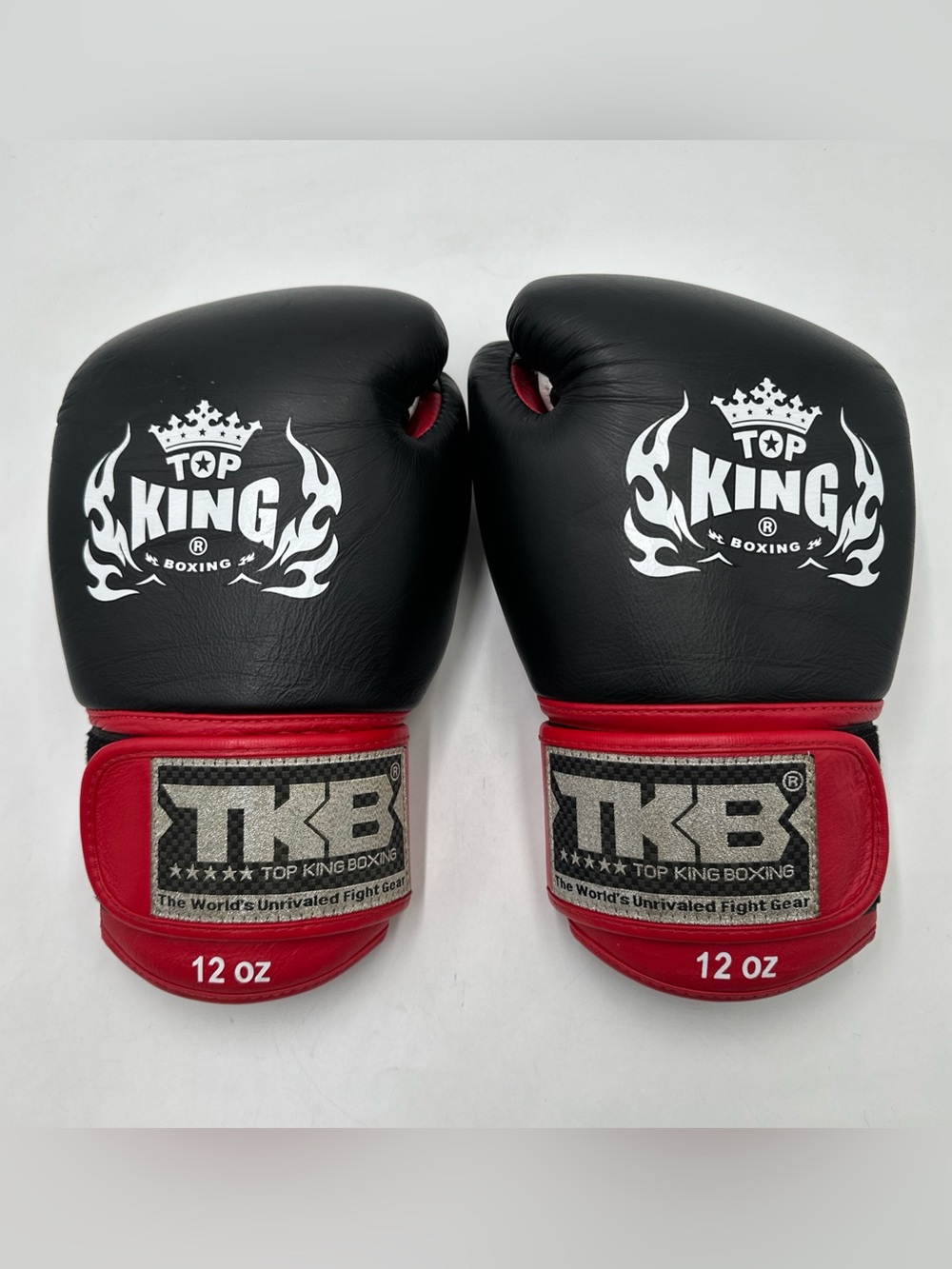Top King TKB Muay Thai Boxing Gloves 12 oz Red Black Training Kickboxing